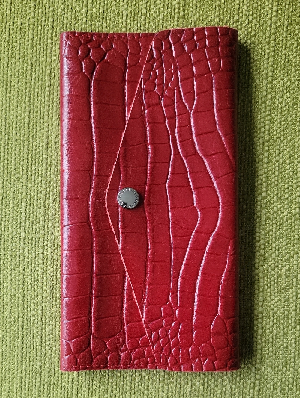 Giorgio Ferretti Red Croc-Embossed Leather Long Wallet - Women Accessories